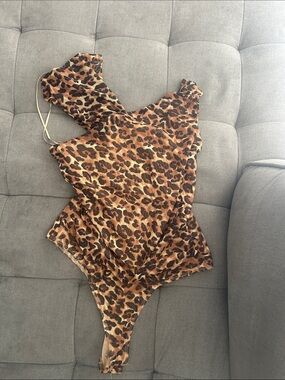 Leopard Print Bodysuit in Brown - Women's Intimates